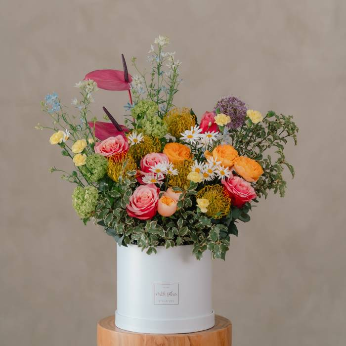 white-flower-pot-with-flower-variety
